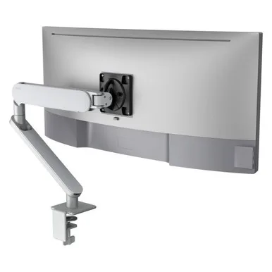 Atdec Ora dynamic monitor arm in silver with an F-clamp