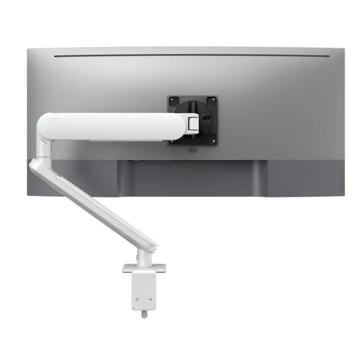 Atdec Ora dynamic monitor arm in white with an F-clamp