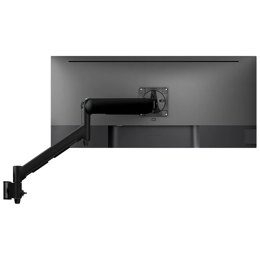 Atdec AWMS-DW6 dynamic monitor arm on a small wall channel in black