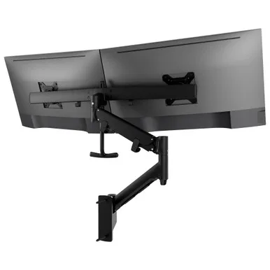 Atdec AWMS-RHXW tandem crossbar wall mount holding two screens in black