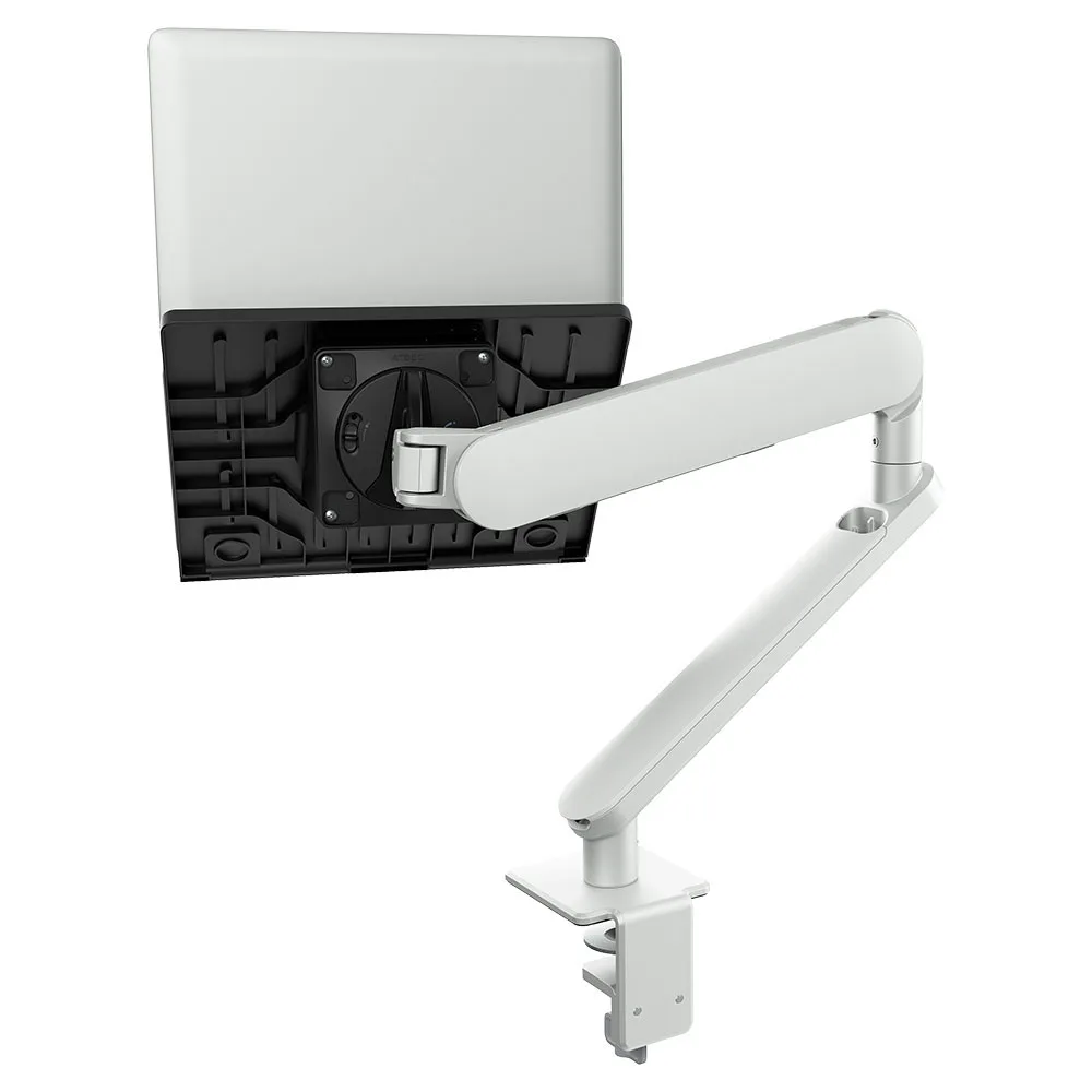 Atdec Ora arm with a laptop tray in white