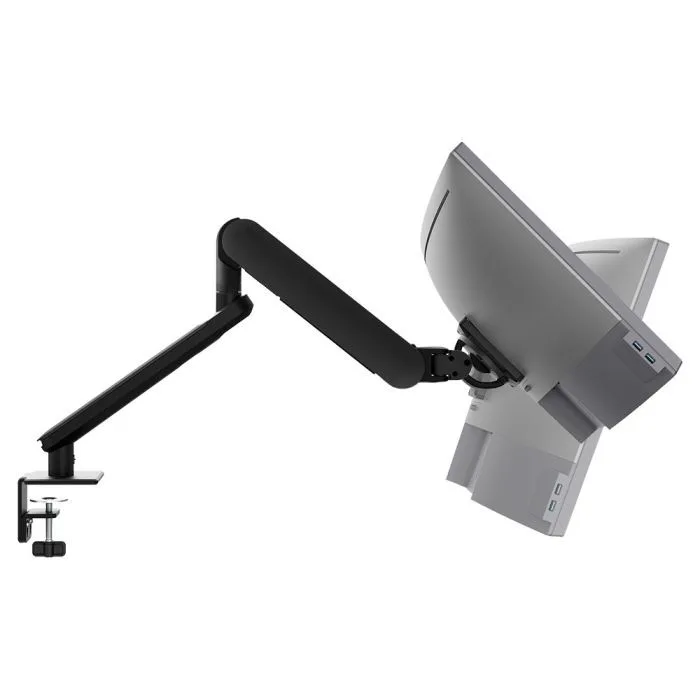 Atdec Ora dynamic monitor arm in black with an F-clamp